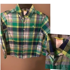 🔥SOLD 🔥  Green Plaid Button Up- Gymboree